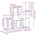 Casa si Gradina - Mobilier - Seturi de mobilier - Seturi baie - Set de mobilier de baie 4 piese Lemn prelucrat de stejar afumat - Infinity.ro