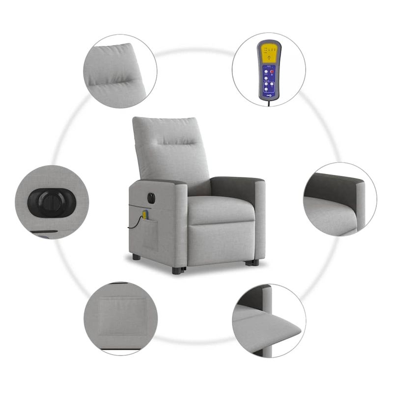 Ingrijire personala si Cosmetice - Sanatate si wellness - Articole wellness - Fotolii de masaj - Scaun electric pentru masaj picioare in picioare stofa gri nor - Infinity.ro