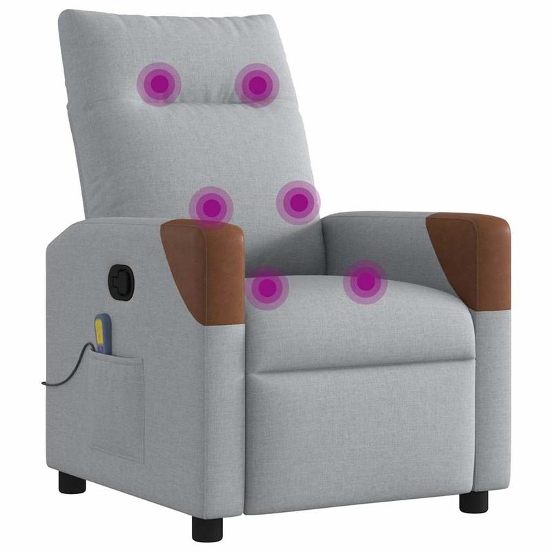 Ingrijire personala si Cosmetice - Sanatate si wellness - Articole wellness - Fotolii de masaj - Fotoliu de masaj rabatabil, gri deschis, textil - Infinity.ro