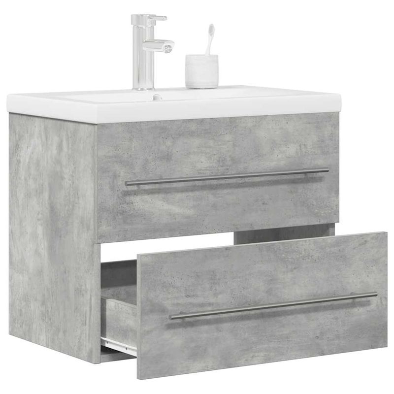 Casa si Gradina - Mobilier - Seturi de mobilier - Seturi baie - Set mobilier de baie, 2 piese, gri beton, lemn compozit - Infinity.ro