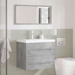 Casa si Gradina - Mobilier - Seturi de mobilier - Seturi baie - Set mobilier de baie, 2 piese, gri beton, lemn compozit - Infinity.ro