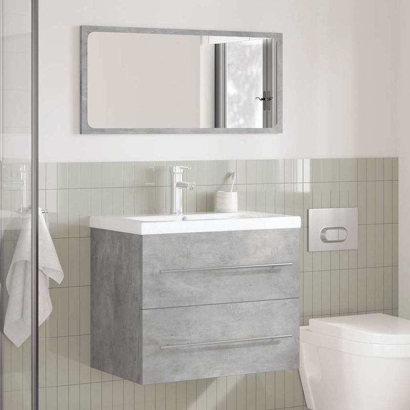 Casa si Gradina - Mobilier - Seturi de mobilier - Seturi baie - Set mobilier de baie, 2 piese, gri beton, lemn compozit - Infinity.ro