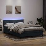 Casa si Gradina - Mobilier - Paturi si accesorii - Paturi - Pat box spring cu saltea, gri inchis, 140x220 cm, catifea - Infinity.ro