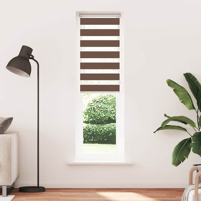 Casa si Gradina - Textile si covoare - Rulouri si jaluzele - Jaluzea tip zebra maro latime tesatura 55,9 cm poliester, mărime 60x230 cm - Infinity.ro