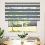 Casa si Gradina - Textile si covoare - Rulouri si jaluzele - Jaluzea tip zebra gri inchis latime tesatura 140,9 cm poliester, mărime 145x100 cm - Infinity.ro