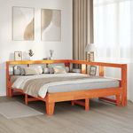 Casa si Gradina - Mobilier - Paturi si accesorii - Paturi - Pat cu biblioteca fara saltea maro 150x200 cm lemn masiv de pin - Infinity.ro
