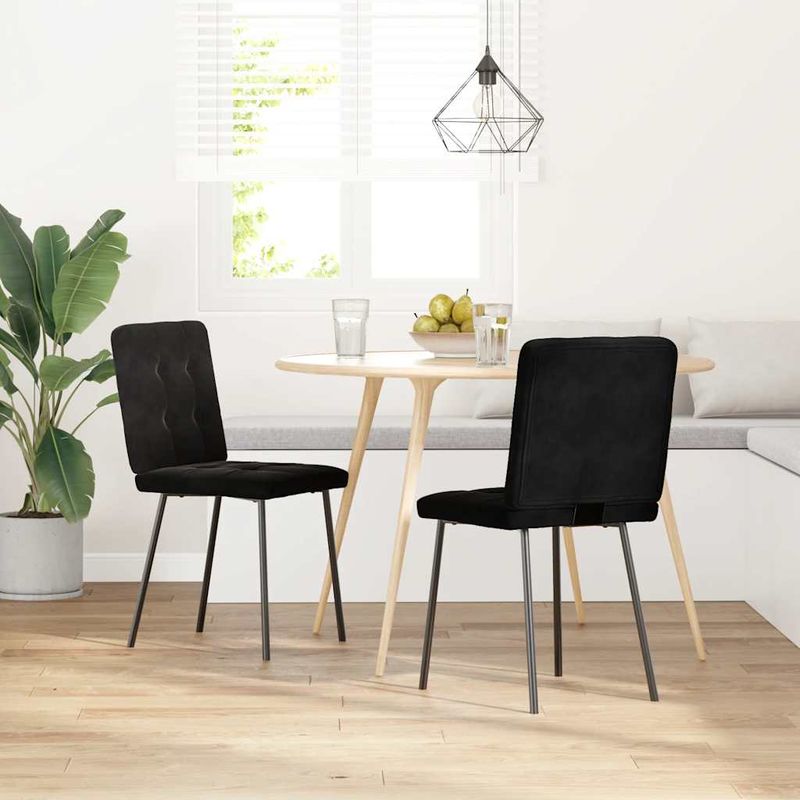 Casa si Gradina - Mobilier - Scaune si fotolii - Scaune - Scaune de bucatarie, 2 buc., negru, catifea - Infinity.ro