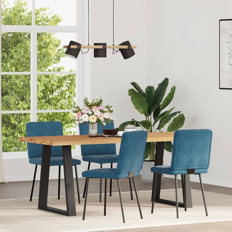 Casa si Gradina - Mobilier - Scaune si fotolii - Scaune - Scaune de bucatarie, 4 buc., albastru, catifea - Infinity.ro
