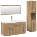 Casa si Gradina - Mobilier - Seturi de mobilier - Seturi baie - Set mobilier de baie, 4 piese, stejar artizanal, lemn prelucrat - Infinity.ro