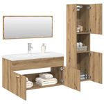 Casa si Gradina - Mobilier - Seturi de mobilier - Seturi baie - Set mobilier de baie, 4 piese, stejar artizanal, lemn prelucrat - Infinity.ro