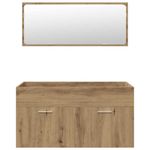 Casa si Gradina - Mobilier - Seturi de mobilier - Seturi baie - Set mobilier de baie, 4 piese, stejar artizanal, lemn prelucrat - Infinity.ro