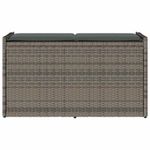 Casa si Gradina - Gradina si terasa - Mobilier exterior - Bancute de gradina - Banca de depozitare in aer liber cu perna gri 100 cm polirattan, gri și gri închis - Infinity.ro