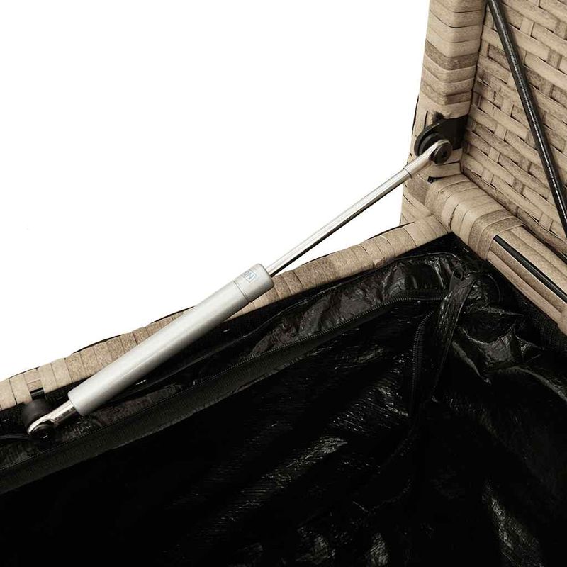 Casa si Gradina - Gradina si terasa - Mobilier exterior - Bancute de gradina - Banca de depozitare de gradina cu perna din polirattan bej, bej și gri deschis - Infinity.ro