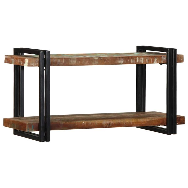Casa si Gradina - Mobilier - Biblioteci si rafturi - Rafturi - Raft de perete din lemn masiv multicolor recuperat, mărime 90x33x45 cm - Infinity.ro