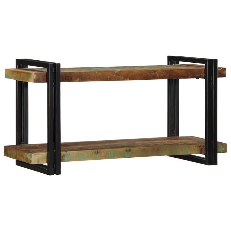 Casa si Gradina - Mobilier - Biblioteci si rafturi - Rafturi - Raft de perete din lemn masiv multicolor recuperat, mărime 90x33x45 cm - Infinity.ro