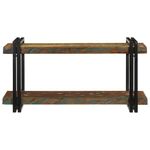 Casa si Gradina - Mobilier - Biblioteci si rafturi - Rafturi - Raft de perete din lemn masiv multicolor recuperat, mărime 90x33x45 cm - Infinity.ro