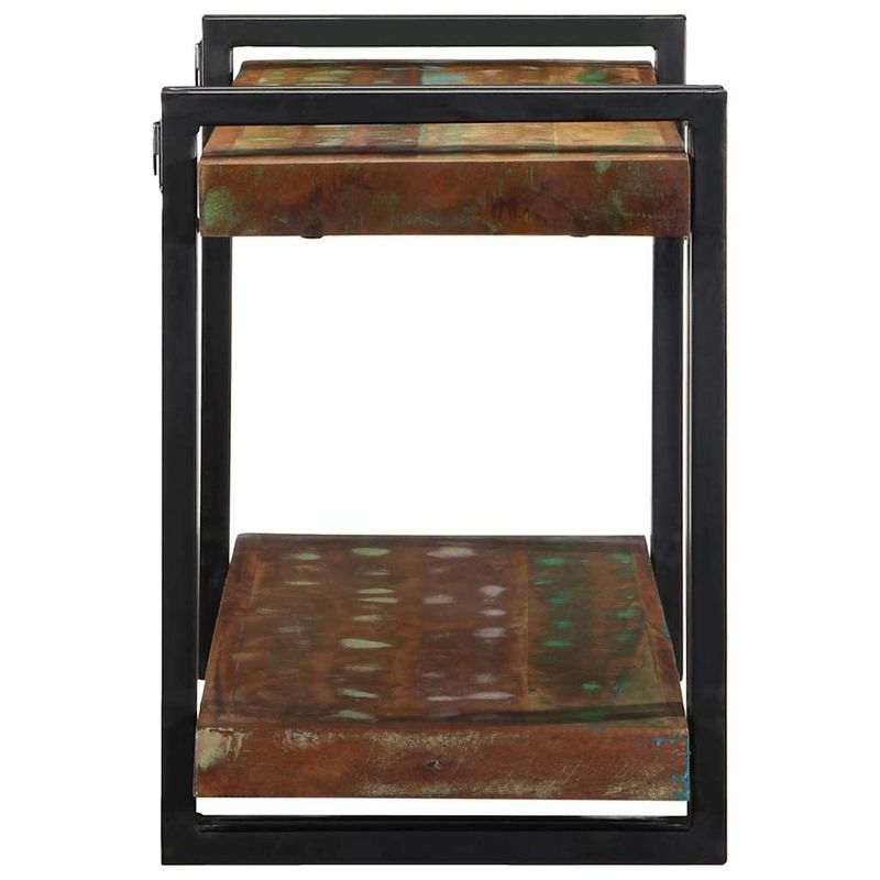 Casa si Gradina - Mobilier - Biblioteci si rafturi - Rafturi - Raft de perete din lemn masiv multicolor recuperat, mărime 90x33x45 cm - Infinity.ro