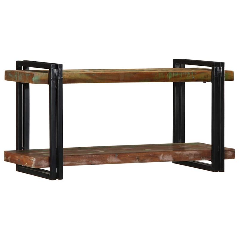 Casa si Gradina - Mobilier - Biblioteci si rafturi - Rafturi - Raft de perete din lemn masiv multicolor recuperat, mărime 90x33x45 cm - Infinity.ro