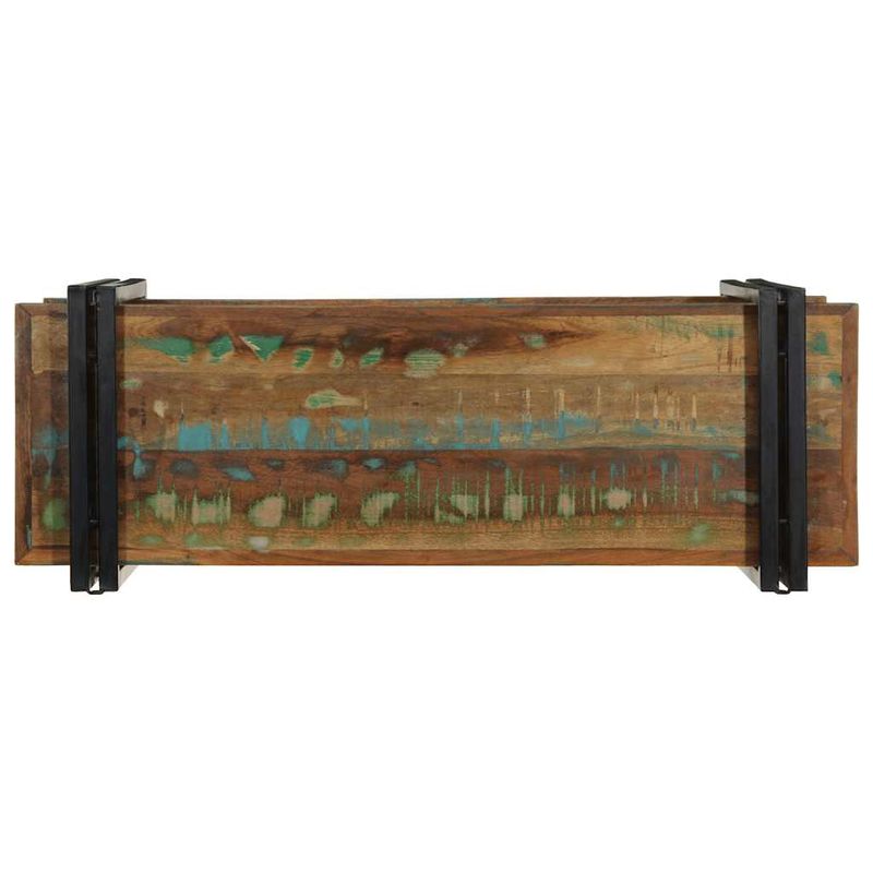 Casa si Gradina - Mobilier - Biblioteci si rafturi - Rafturi - Raft de perete din lemn masiv multicolor recuperat, mărime 90x33x45 cm - Infinity.ro