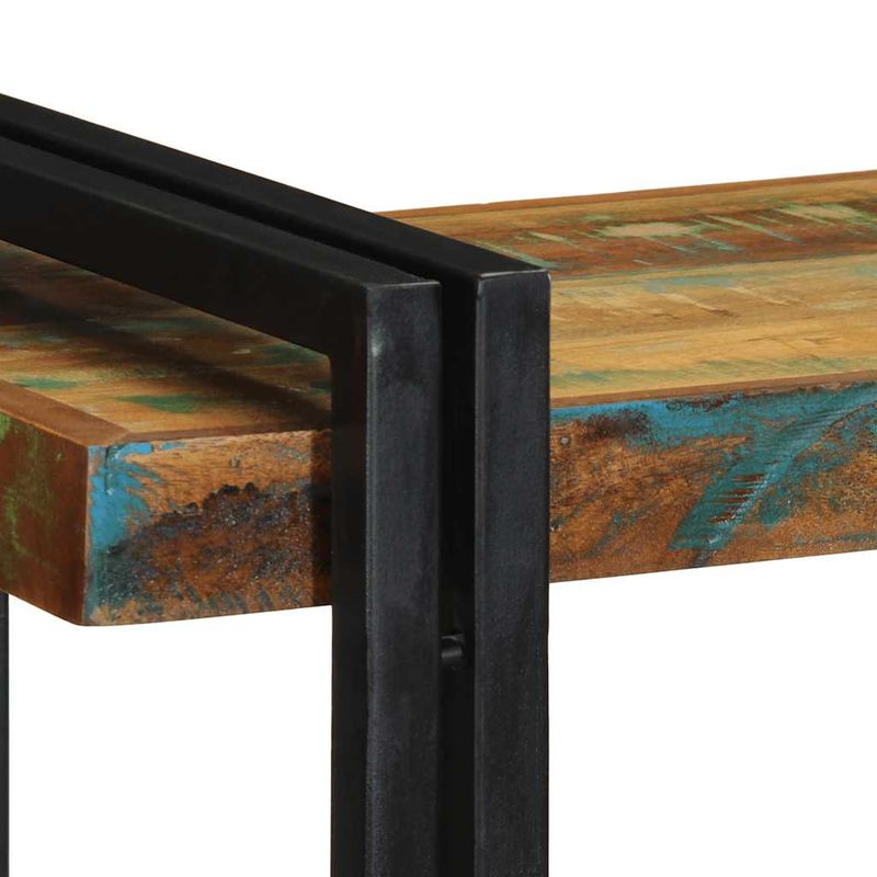 Casa si Gradina - Mobilier - Biblioteci si rafturi - Rafturi - Raft de perete din lemn masiv multicolor recuperat, mărime 90x33x45 cm - Infinity.ro