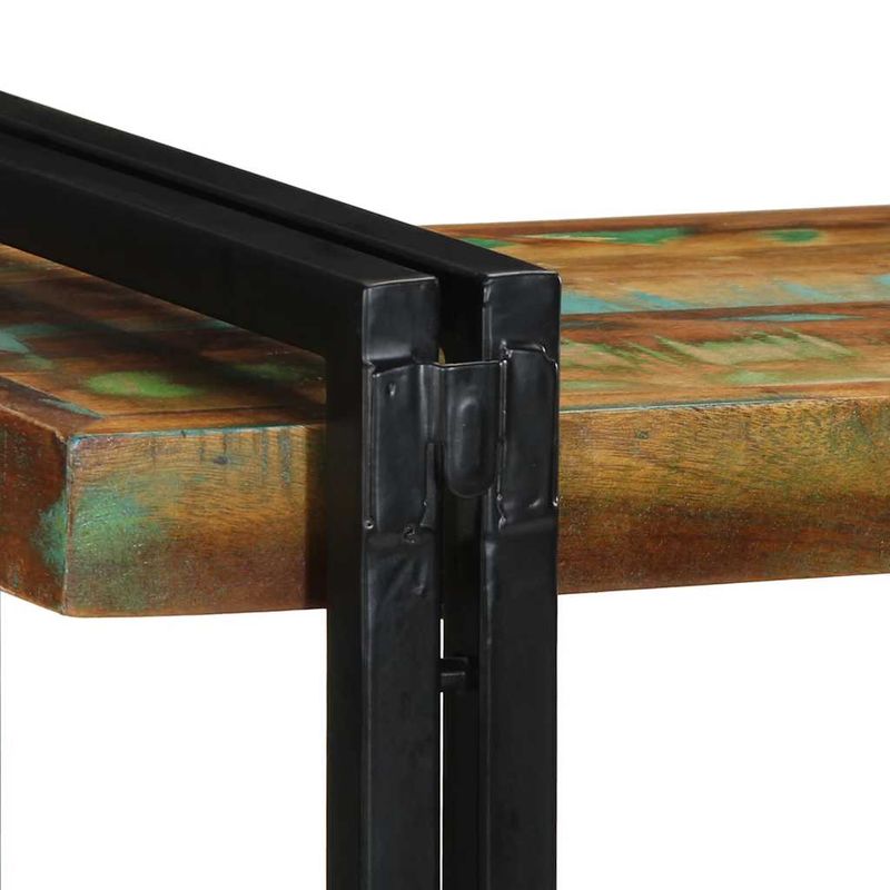 Casa si Gradina - Mobilier - Biblioteci si rafturi - Rafturi - Raft de perete din lemn masiv multicolor recuperat, mărime 90x33x45 cm - Infinity.ro