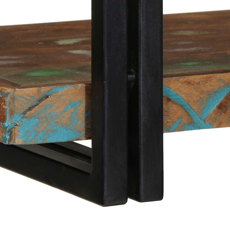 Casa si Gradina - Mobilier - Biblioteci si rafturi - Rafturi - Raft de perete din lemn masiv multicolor recuperat, mărime 90x33x45 cm - Infinity.ro