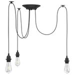 Casa si Gradina - Corpuri si surse de iluminat - Lustre si pendule - Lampa suspendata cu 3 suporturi E27 metal negru - Infinity.ro