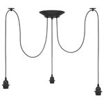 Casa si Gradina - Corpuri si surse de iluminat - Lustre si pendule - Lampa suspendata cu 3 suporturi E27 metal negru - Infinity.ro