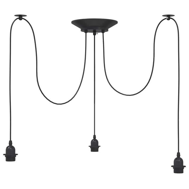 Casa si Gradina - Corpuri si surse de iluminat - Lustre si pendule - Lampa suspendata cu 3 suporturi E27 metal negru - Infinity.ro