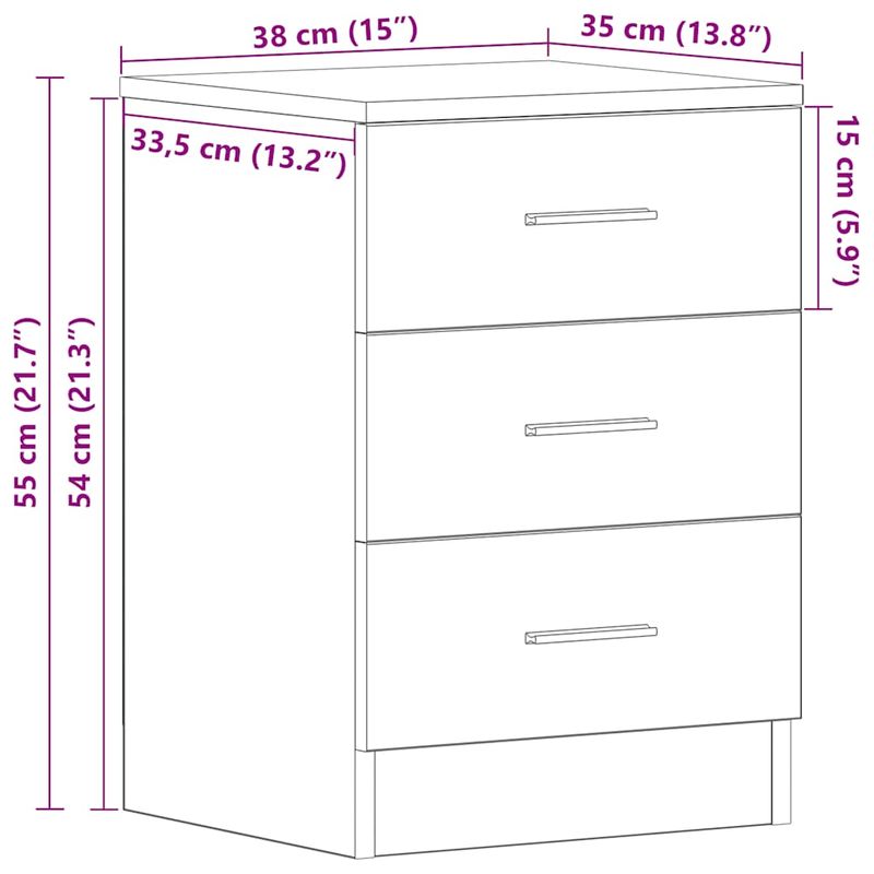 Casa si Gradina - Mobilier - Comode si corpuri - Noptiere - Noptiera din lemn vechi 38x35x55 cm lemn prelucrat - Infinity.ro