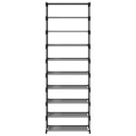 Casa si Gradina - Mobilier - Organizare si depozitare - Organizator incaltaminte - Suport pantofi 10 niveluri gri 54x28x158 cm tesatura netesa - Infinity.ro