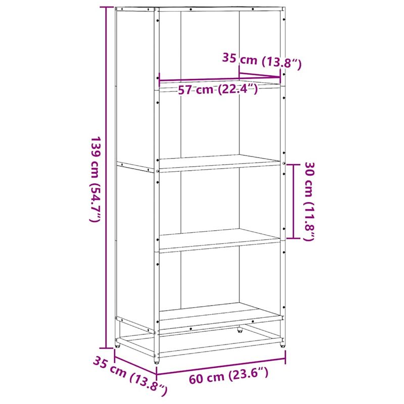 Casa si Gradina - Mobilier - Biblioteci si rafturi - Biblioteci - Biblioteca, stejar sonoma, 60x35x139 cm, lemn prelucrat - Infinity.ro