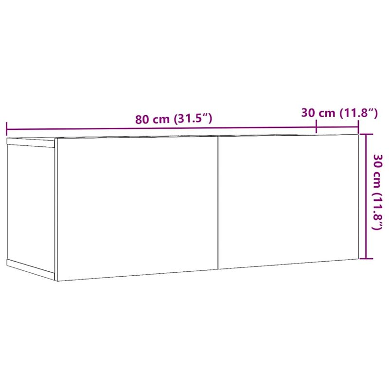 Casa si Gradina - Mobilier - Comode si corpuri - Comode - Comoda TV de perete, 2 buc. lemn vechi, 80x30x30 cm - Infinity.ro