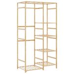 Casa si Gradina - Mobilier - Organizare si depozitare - Cuiere - Cuier pentru haine cu rafturi, 100x50x184,5 cm, bambus - Infinity.ro