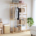 Casa si Gradina - Mobilier - Organizare si depozitare - Cuiere - Cuier pentru haine cu rafturi, 100x50x184,5 cm, bambus - Infinity.ro