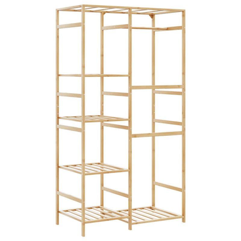 Casa si Gradina - Mobilier - Organizare si depozitare - Cuiere - Cuier pentru haine cu rafturi, 100x50x184,5 cm, bambus - Infinity.ro