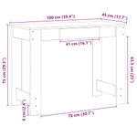 Casa si Gradina - Mobilier - Mese si birouri - Birouri - Birou Gri Sonoma 100x45x75 cm lemn prelucrat - Infinity.ro