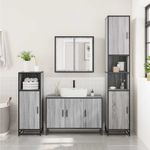 Casa si Gradina - Mobilier - Mobilier baie - Comode baie - Dulap pentru chiuveta de baie gri Sonoma 90x33x60 cm lemn - Infinity.ro
