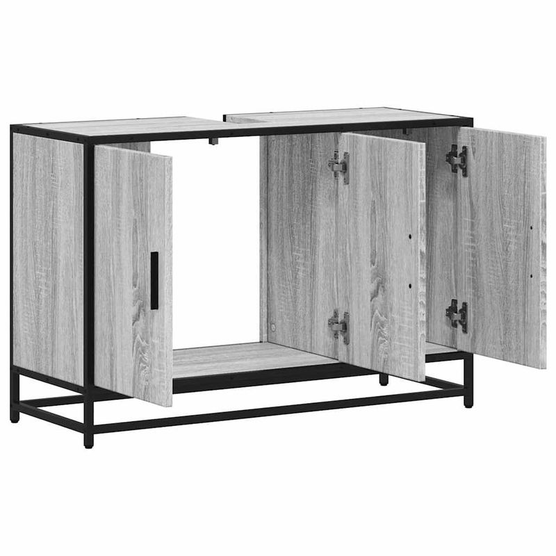 Casa si Gradina - Mobilier - Mobilier baie - Comode baie - Dulap pentru chiuveta de baie gri Sonoma 90x33x60 cm lemn - Infinity.ro