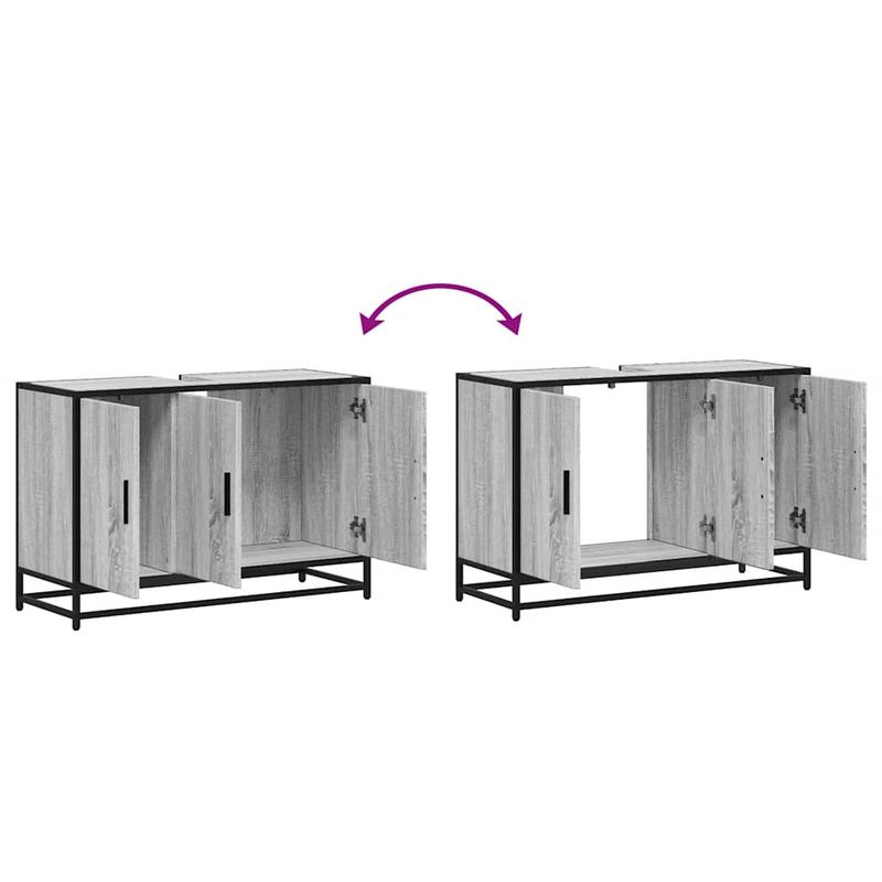 Casa si Gradina - Mobilier - Mobilier baie - Comode baie - Dulap pentru chiuveta de baie gri Sonoma 90x33x60 cm lemn - Infinity.ro