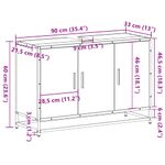 Casa si Gradina - Mobilier - Mobilier baie - Comode baie - Dulap pentru chiuveta de baie gri Sonoma 90x33x60 cm lemn - Infinity.ro
