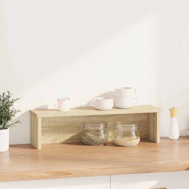 Casa si Gradina - Bucatarie si vesela - Organizare si depozitare bucatarie - Suporturi tacamuri si vase - Suport de bucatarie stivuibil Stejar Sonoma Lemn prelucrat, mărime 50x15x16 cm - Infinity.ro