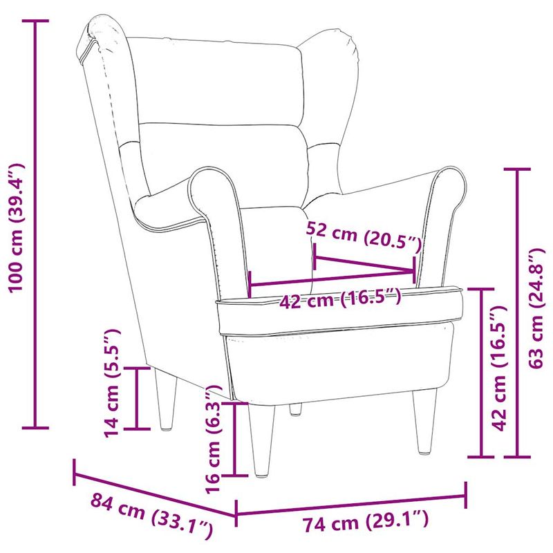 Casa si Gradina - Mobilier - Scaune si fotolii - Fotolii - Fotoliu, albastru jeans, 74x84x100 cm, textil - Infinity.ro