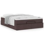 Casa si Gradina - Mobilier - Paturi si accesorii - Paturi - Cadru de pat otoman cu saltea tesatura maro inchis 140x190cm - Infinity.ro