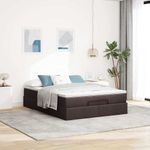 Casa si Gradina - Mobilier - Paturi si accesorii - Paturi - Cadru de pat otoman cu saltea tesatura maro inchis 140x190cm - Infinity.ro