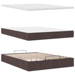 Casa si Gradina - Mobilier - Paturi si accesorii - Paturi - Cadru de pat otoman cu saltea tesatura maro inchis 140x190cm - Infinity.ro