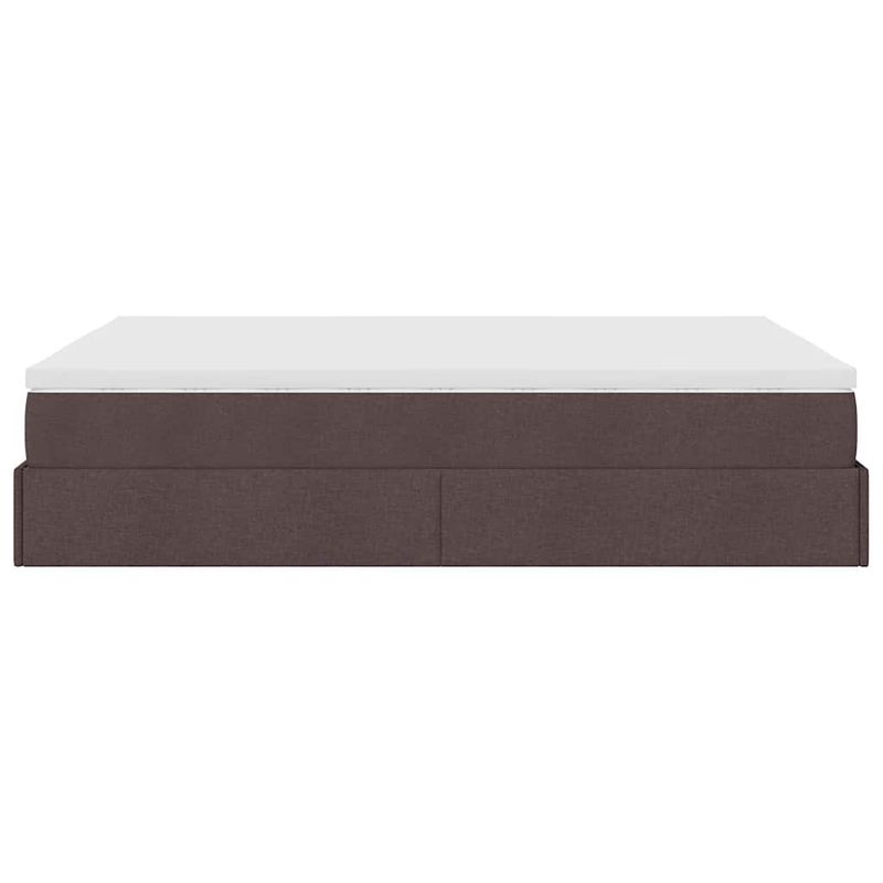 Casa si Gradina - Mobilier - Paturi si accesorii - Paturi - Cadru de pat otoman cu saltea tesatura maro inchis 140x190cm - Infinity.ro