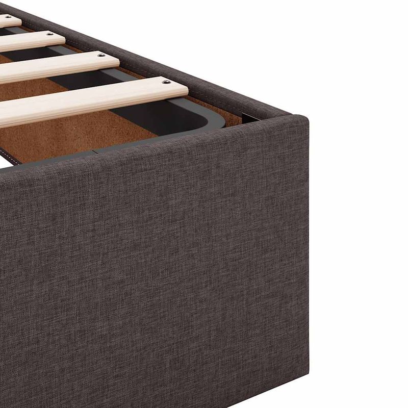 Casa si Gradina - Mobilier - Paturi si accesorii - Paturi - Cadru de pat otoman cu saltea tesatura maro inchis 140x190cm - Infinity.ro