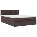 Casa si Gradina - Mobilier - Paturi si accesorii - Paturi - Cadru de pat otoman cu saltea tesatura maro inchis 140x190cm - Infinity.ro