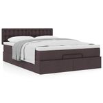 Casa si Gradina - Mobilier - Paturi si accesorii - Paturi - Cadru de pat otoman cu saltea tesatura maro inchis 140x190cm - Infinity.ro